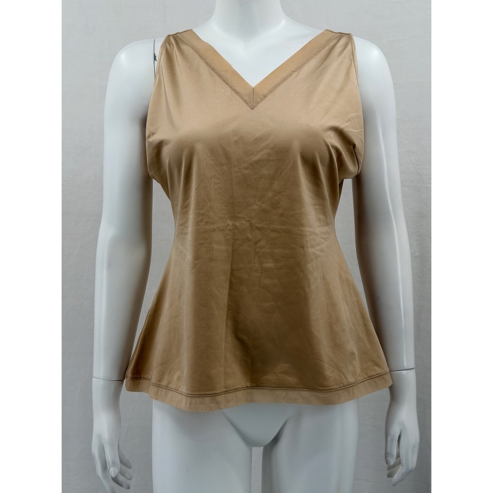 Spanx Top Womens 2X Tan Sleeveless Simplicity Tank V-Neck Stretch Slim Shapewear - Picture 1 of 10